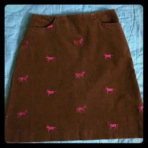 Lilly Pulitzer brown corduroy skirt